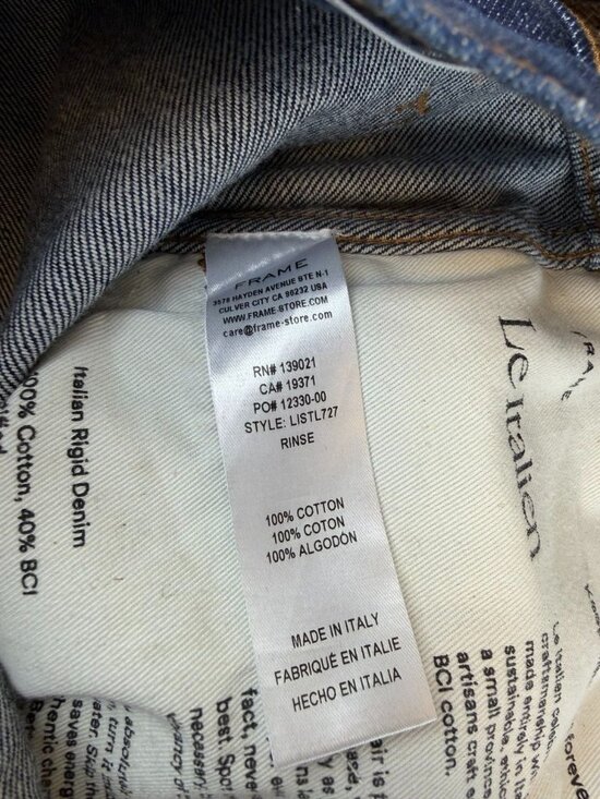 Frame Le Italien Womens Blue Dark Wash High Rise True Straight Jeans Sz 27 - Picture 9 of 12